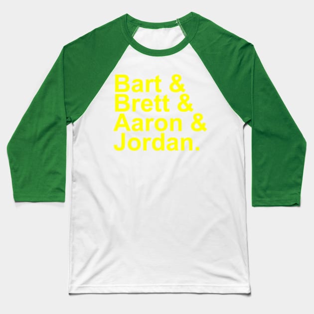 Bart Starr Brett Favre Aaron Rodgers Jordan Love Baseball T-Shirt by Retro Sports